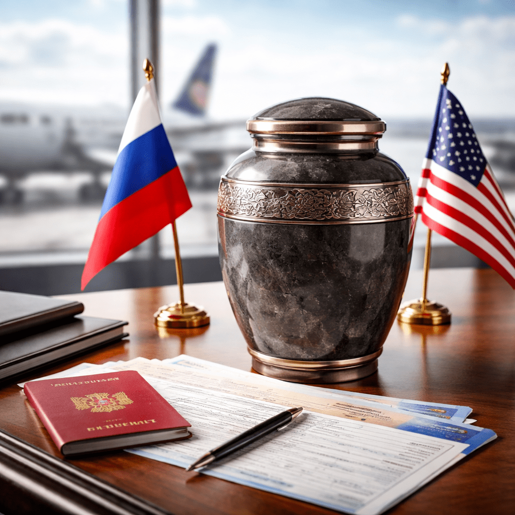 Перевозка урны с прахом между Россией и США